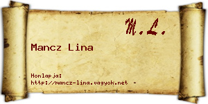 Mancz Lina névjegykártya
